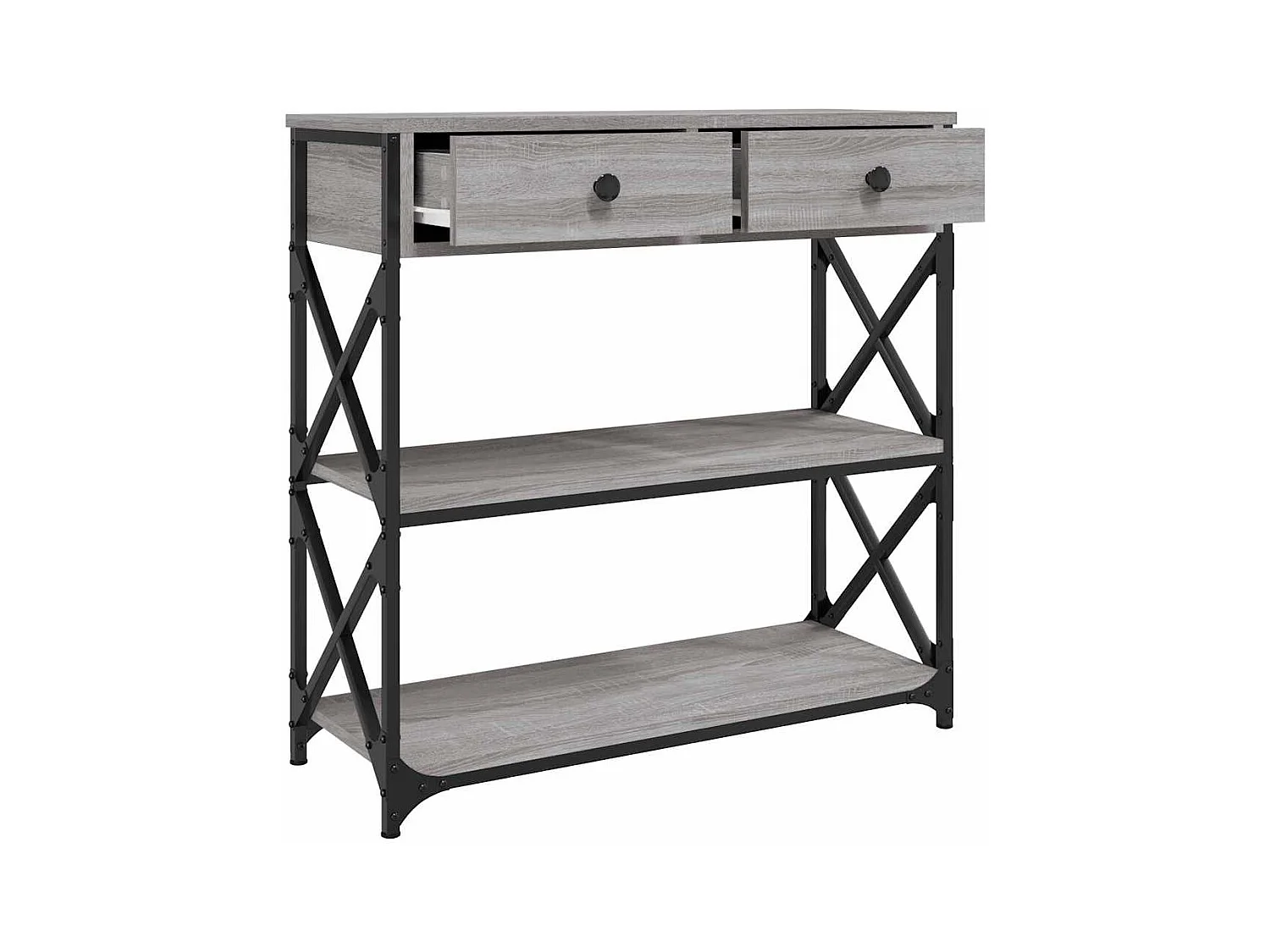 Table console sonoma gris 75x28x75 cm bois d'ingénierie