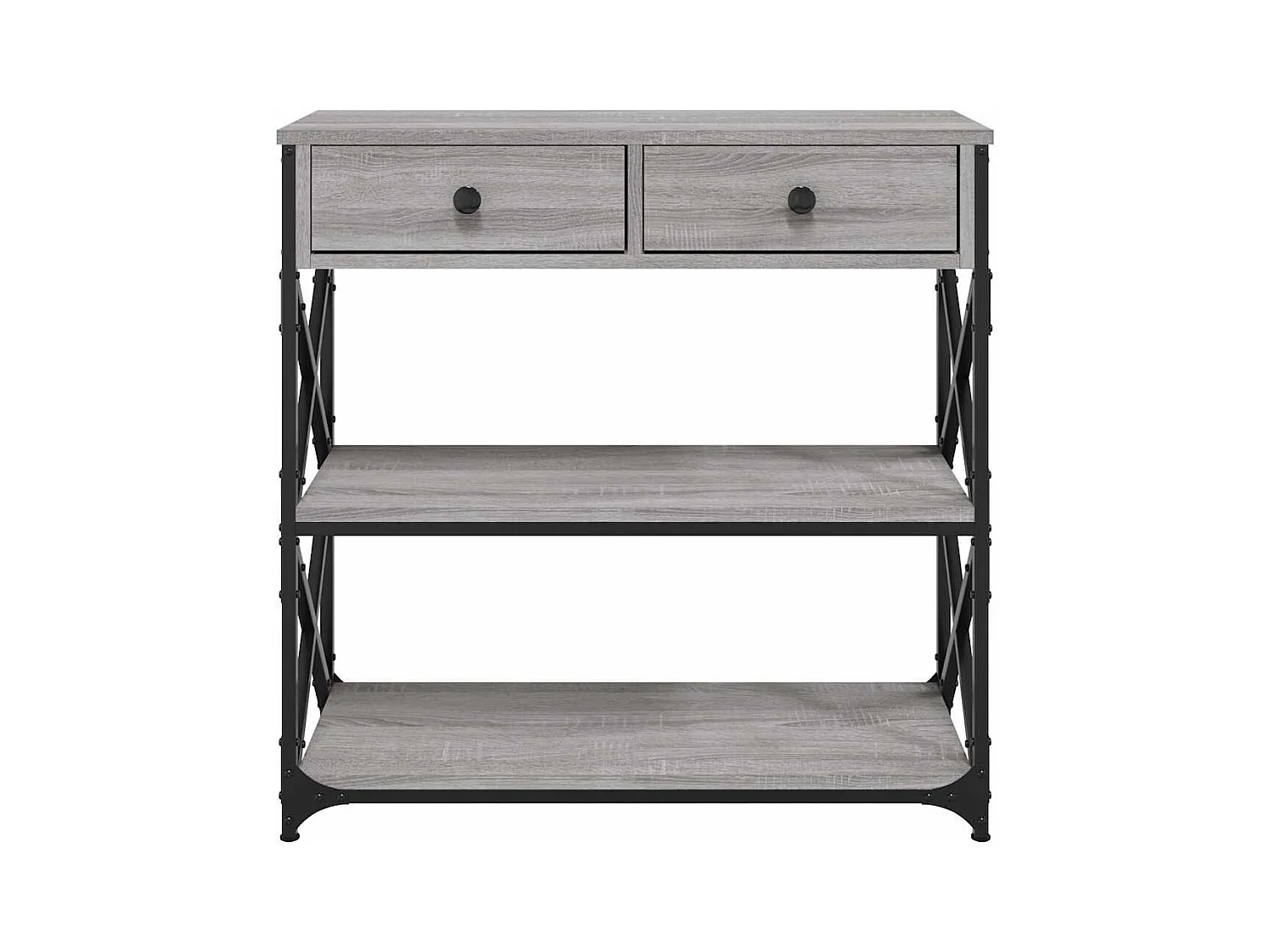 Table console sonoma gris 75x28x75 cm bois d'ingénierie