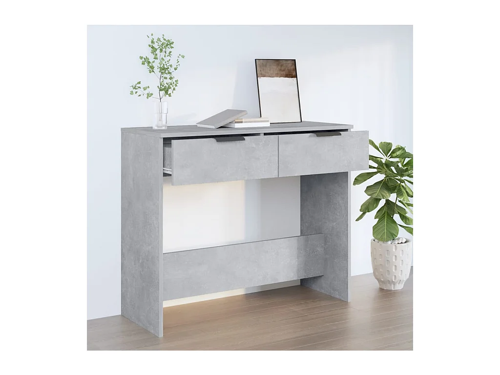 Table console Gris béton 90x36x75 cm Bois d'ingénierie