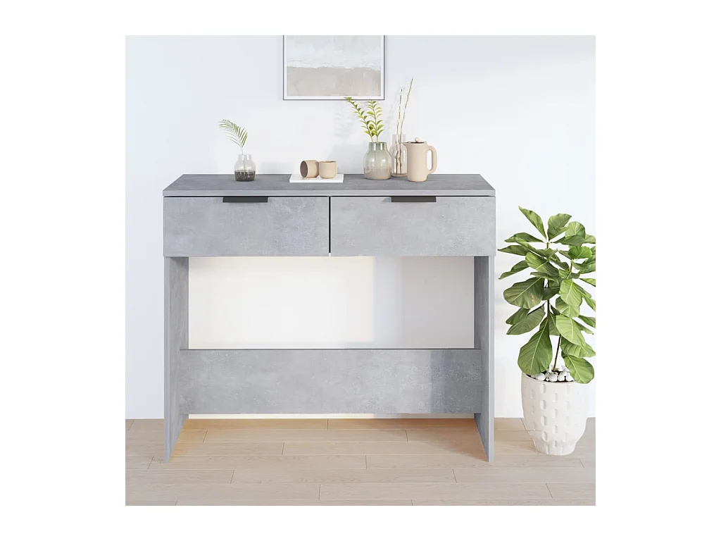 Table console Gris béton 90x36x75 cm Bois d'ingénierie