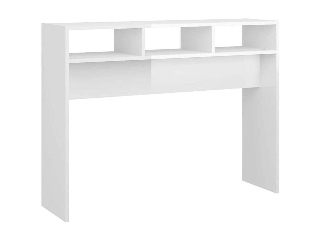 Glanzend witte consoletafel 105x30x80 cm van bewerkt hout