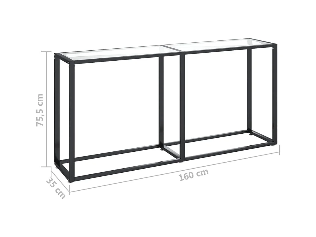 Transparante consoletafel 160x35x75,5 cm Gehard glas