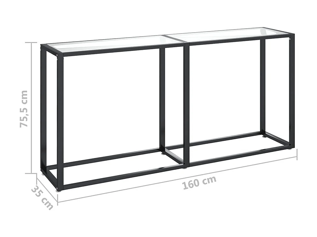 Transparante consoletafel 160x35x75,5 cm Gehard glas