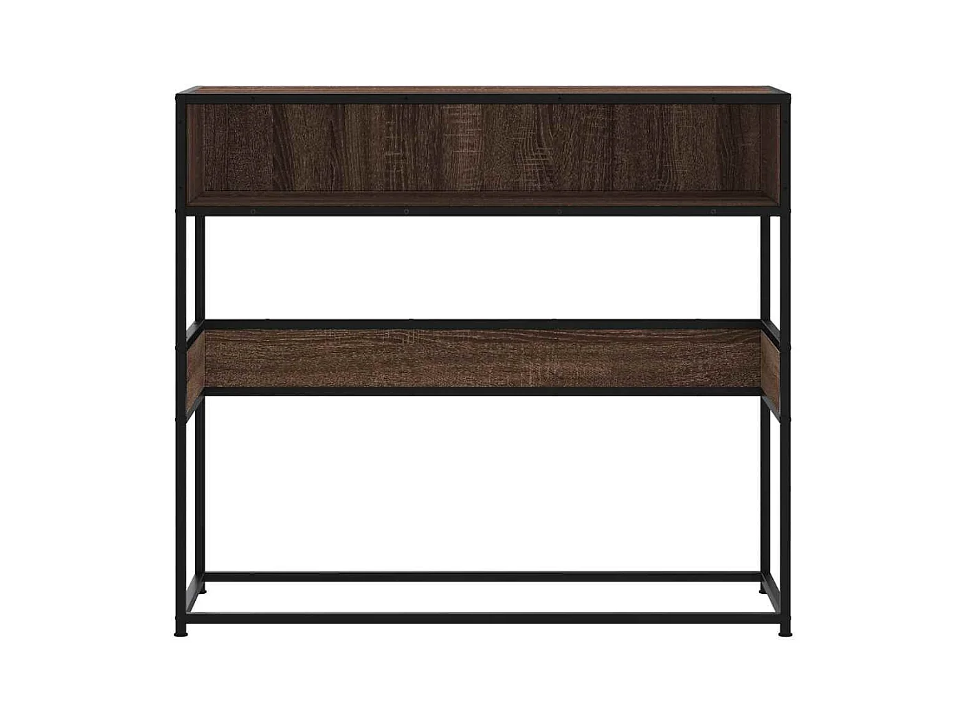 Table console chêne marron 90x35x80 cm bois d'ingénierie