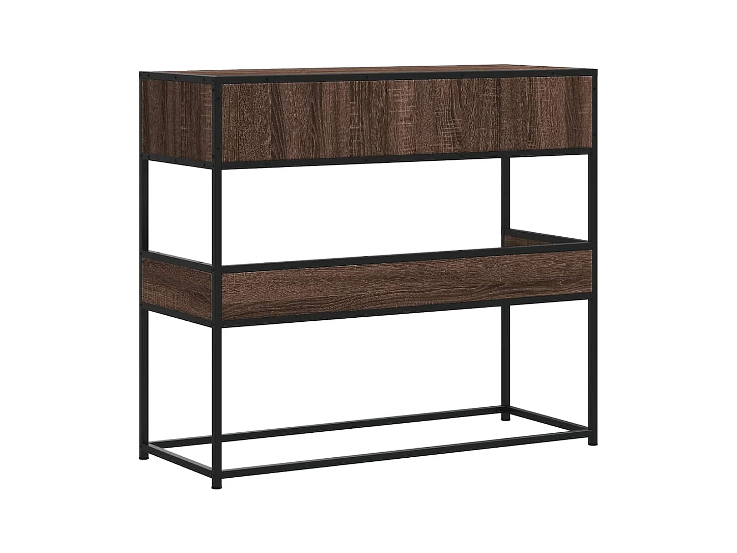 Table console chêne marron 90x35x80 cm bois d'ingénierie