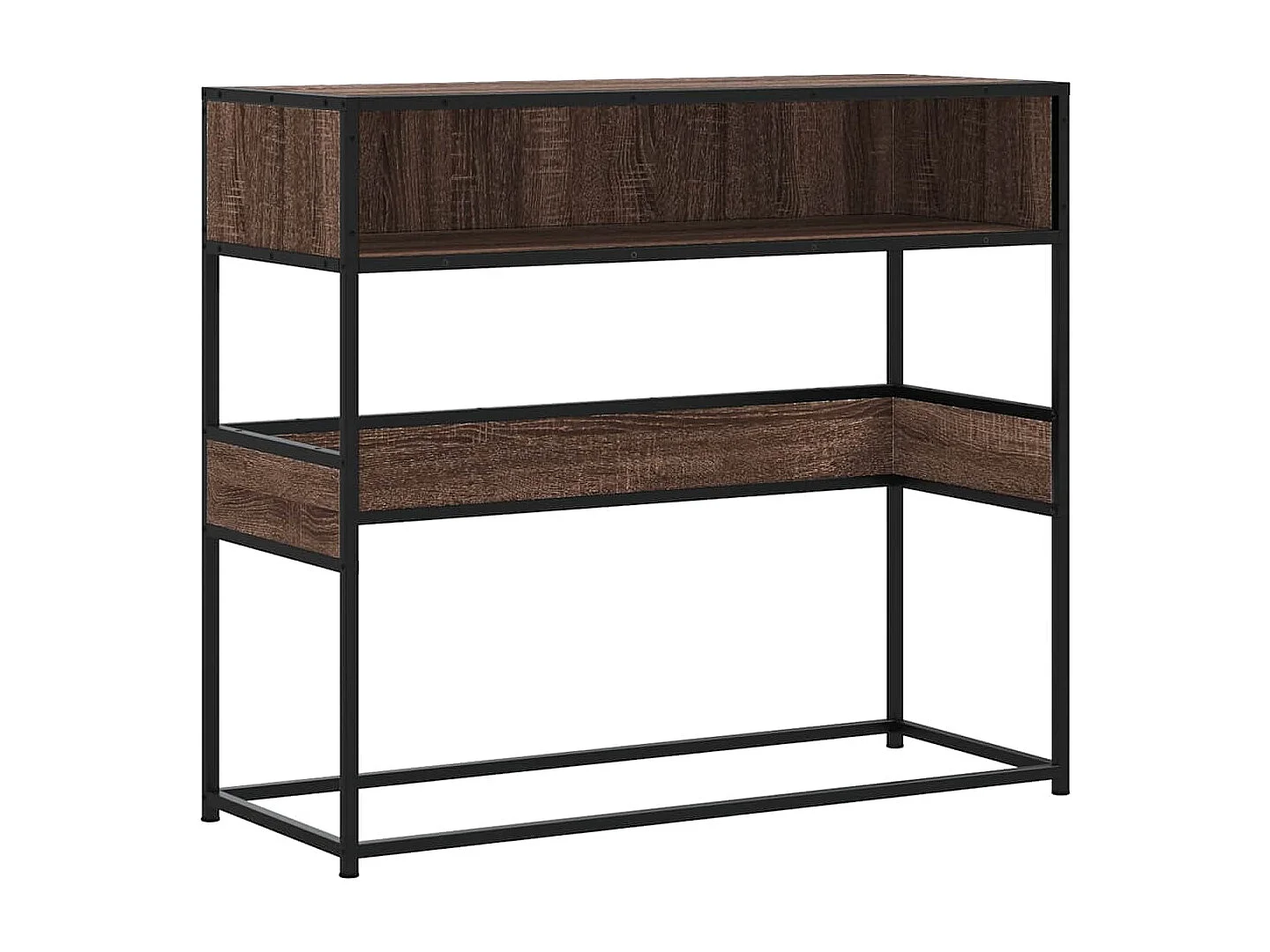 Table console chêne marron 90x35x80 cm bois d'ingénierie