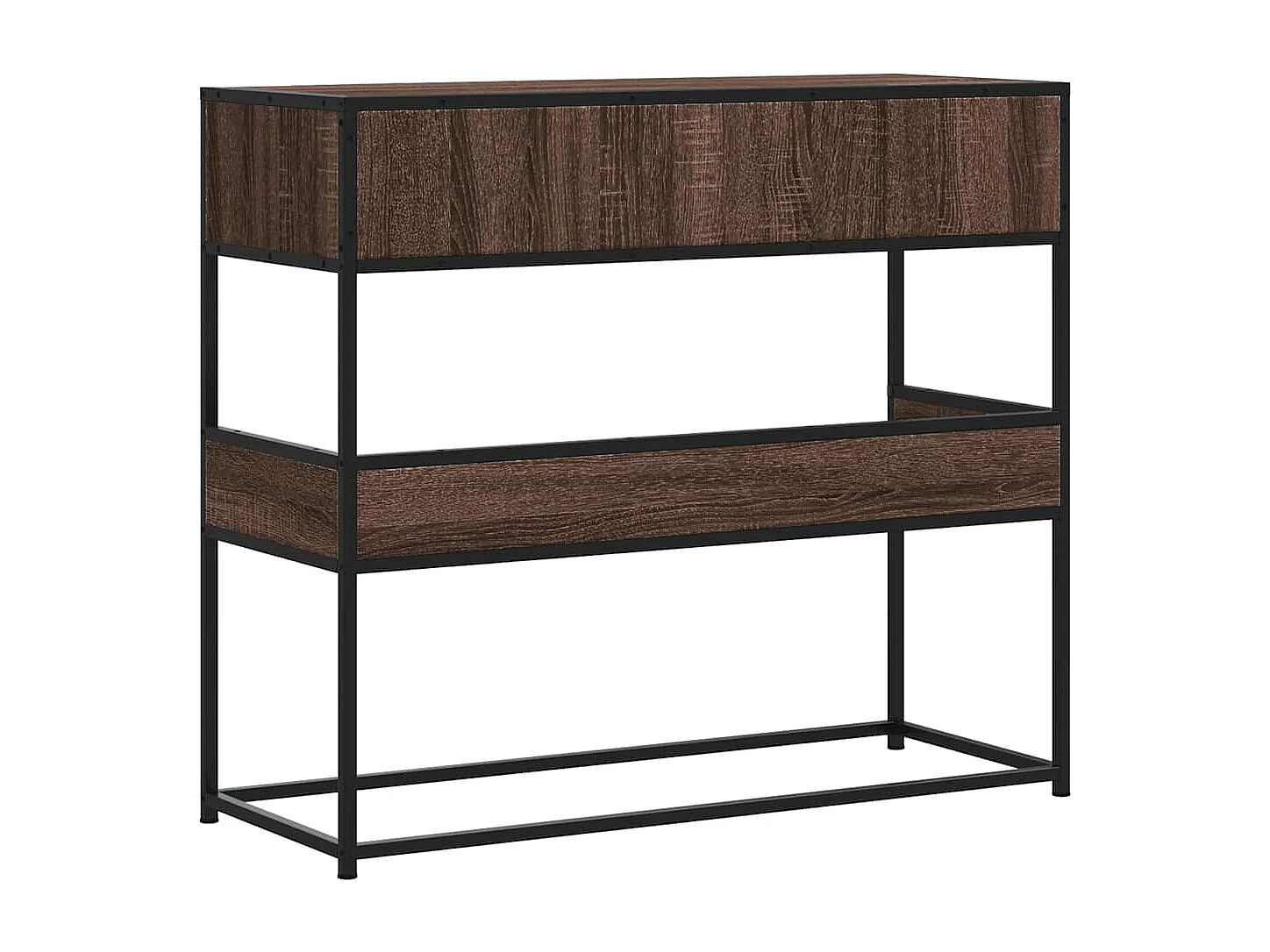 Table console chêne marron 90x35x80 cm bois d'ingénierie