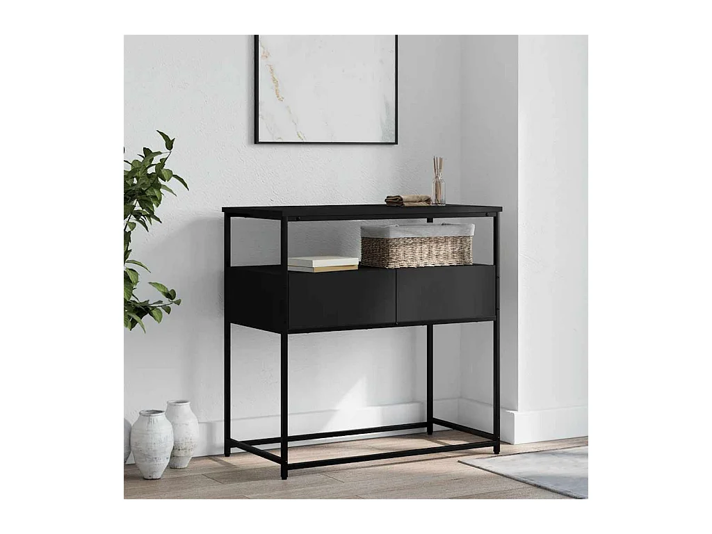Table console noir 75x40x75 cm bois d'ingénierie