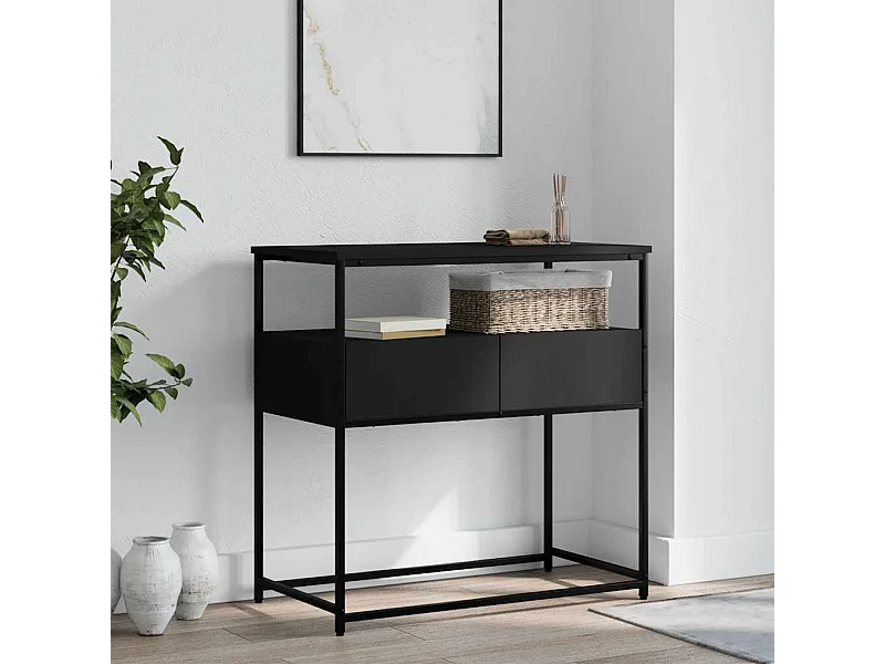 Table console noir 75x40x75 cm bois d'ingénierie