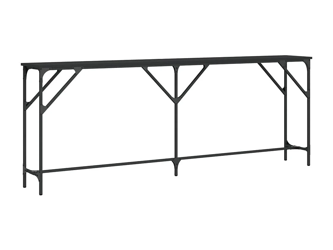 Consolle nera 200x29x75 cm in legno ingegnerizzato
