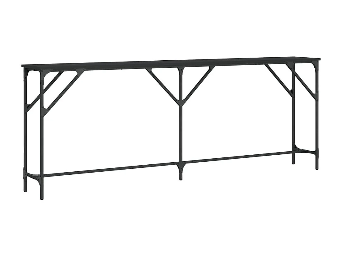 Consolle nera 200x29x75 cm in legno ingegnerizzato