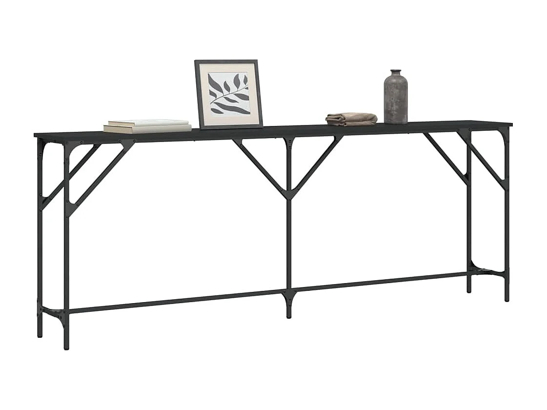 Consolle nera 200x29x75 cm in legno ingegnerizzato