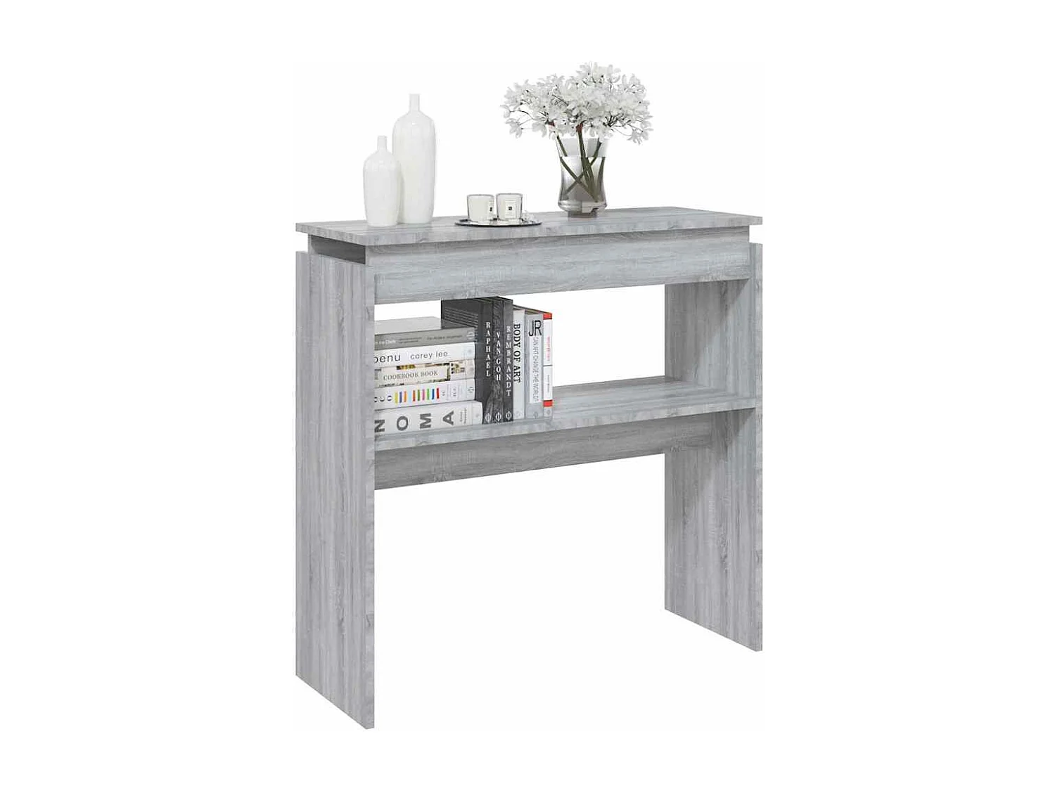 Mesa consola Sonoma gris 80x30x80 cm Madera de ingeniería