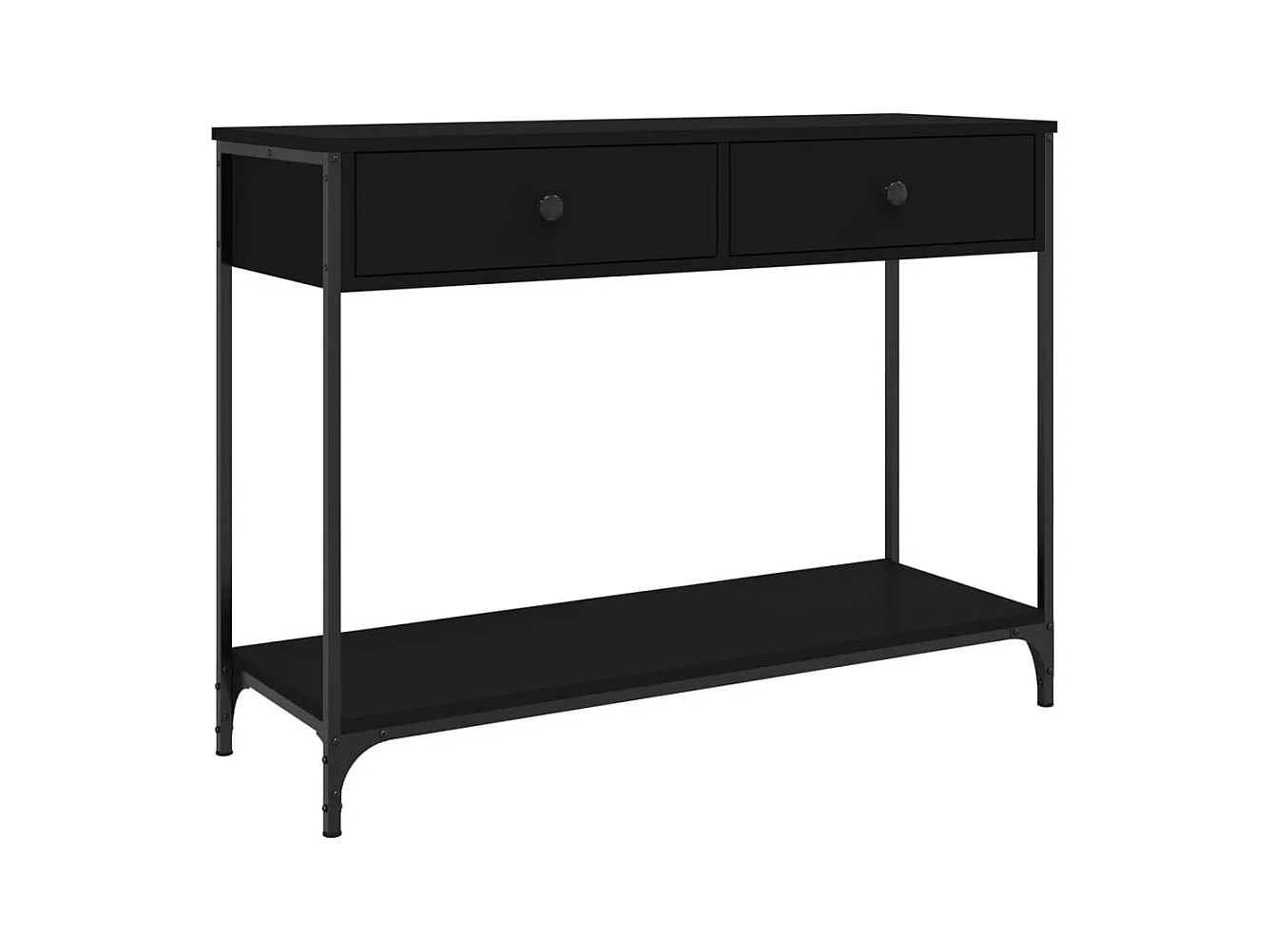 Table console noir 100x34,5x75 cm bois d'ingénierie