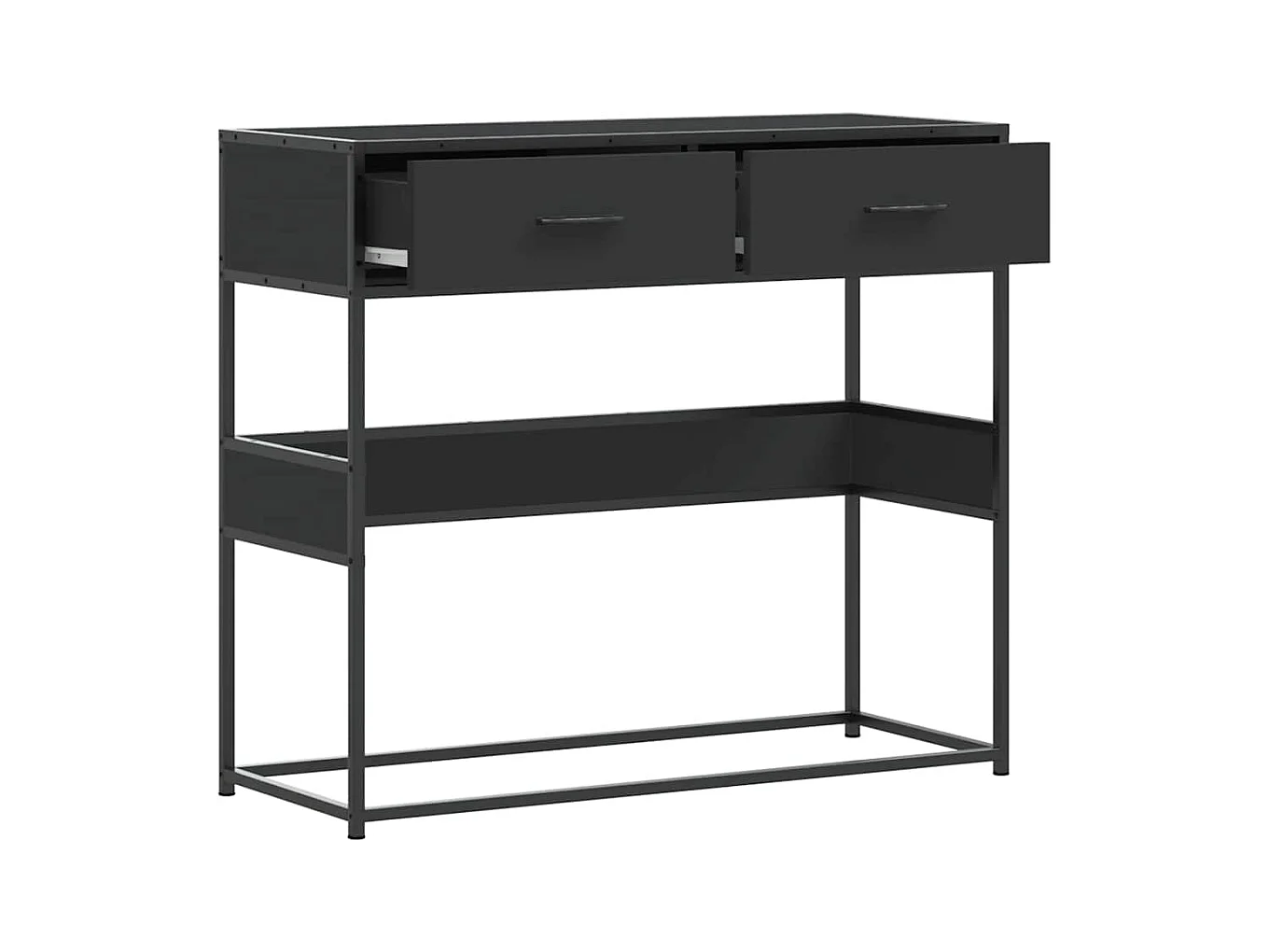 Table console noir 90x35x80 cm bois d'ingénierie