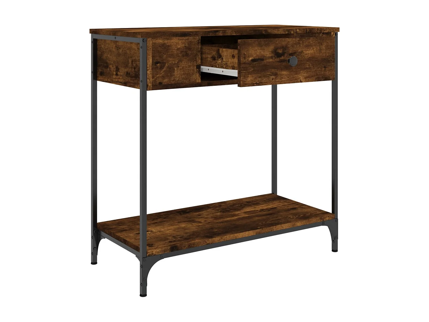 Table console chêne fumé 75x34,5x75 cm bois d'ingénierie