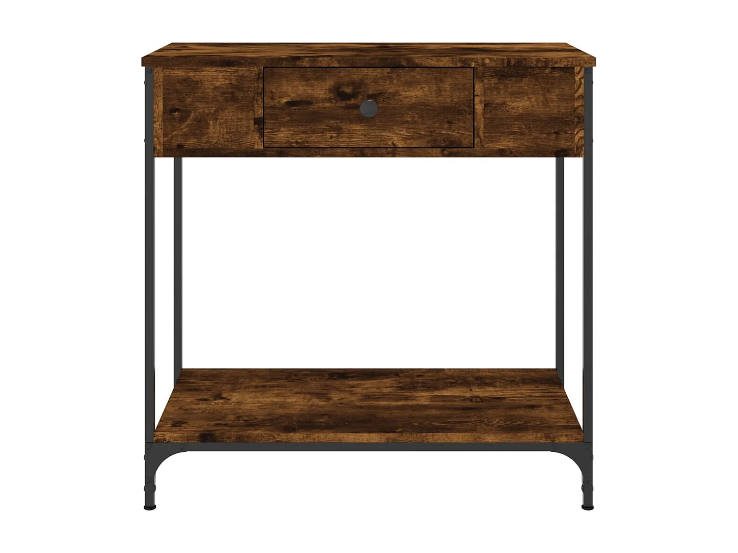 Table console chêne fumé 75x34,5x75 cm bois d'ingénierie