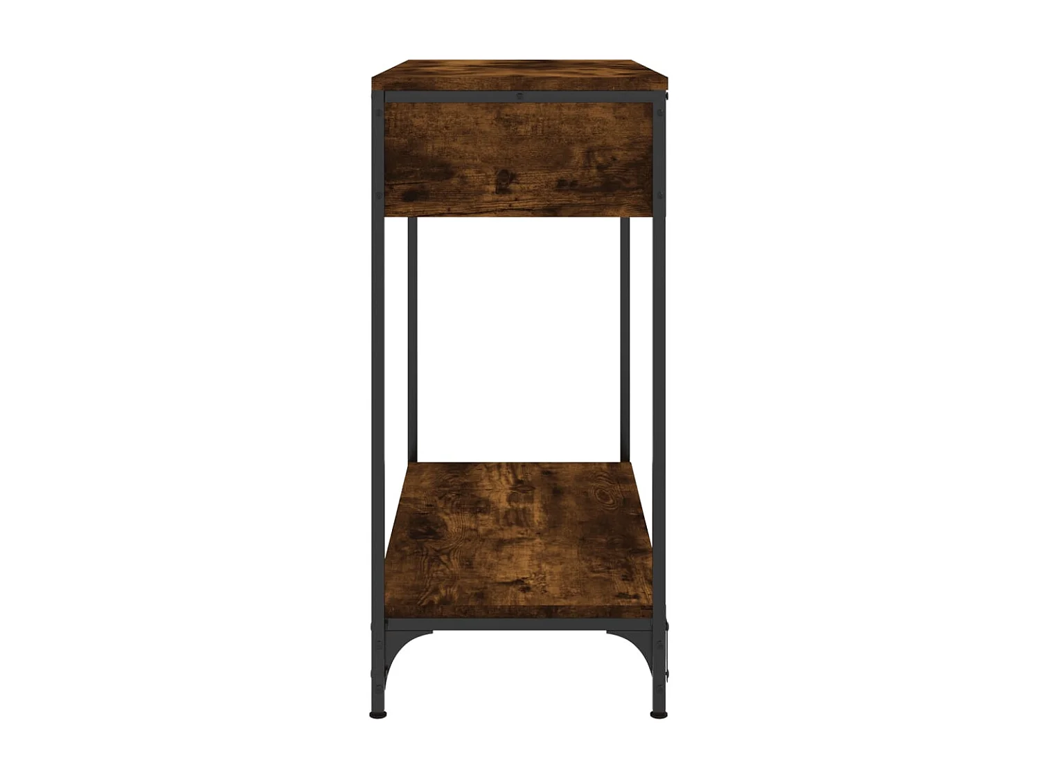 Table console chêne fumé 75x34,5x75 cm bois d'ingénierie