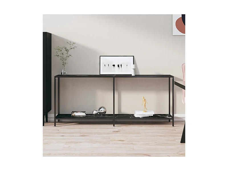 Consolle nera 180x35x75,5 cm Vetro temperato