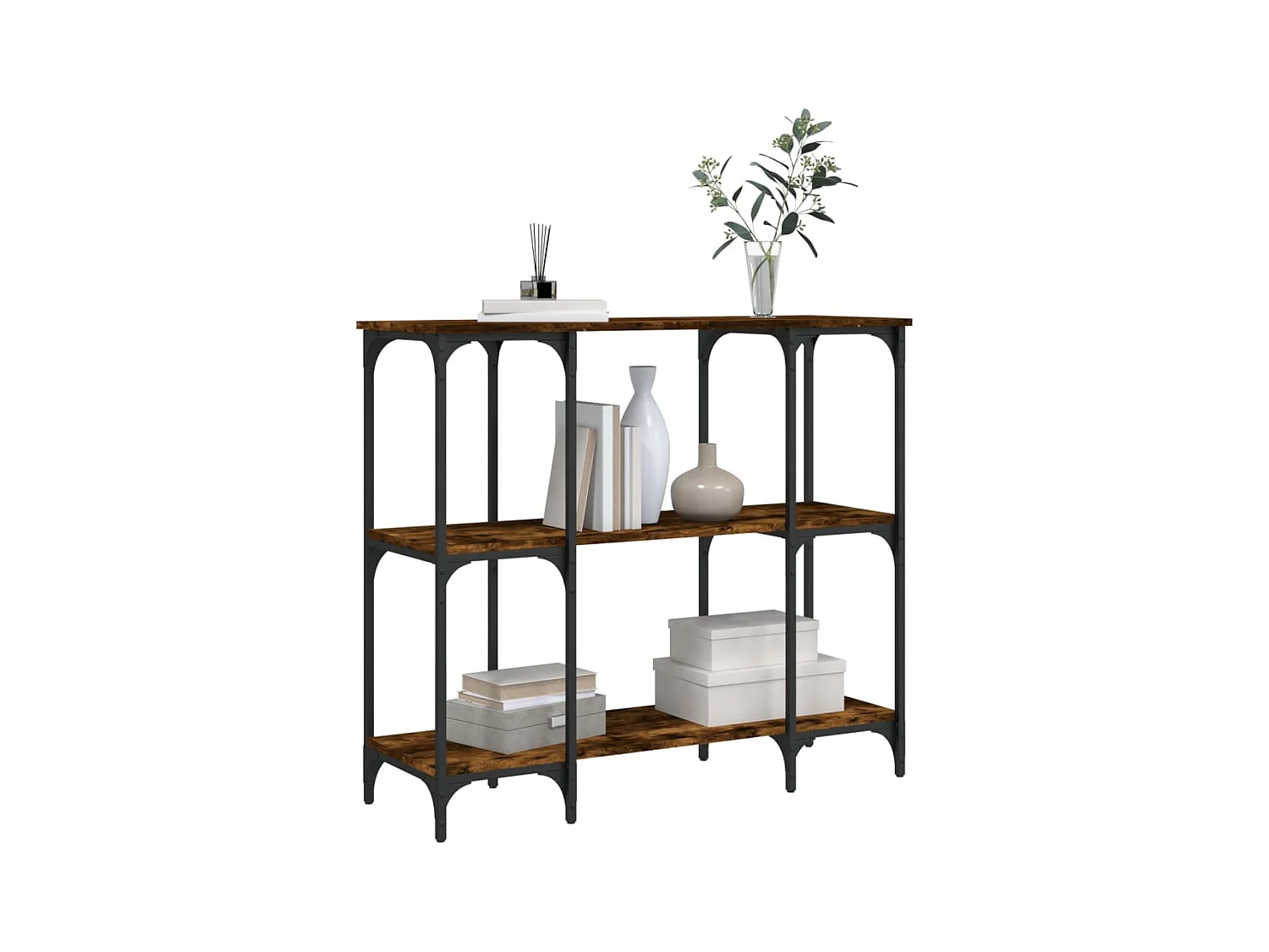 Konsolentisch aus geräucherter Eiche 102x35x90 cm Holzwerkstoff