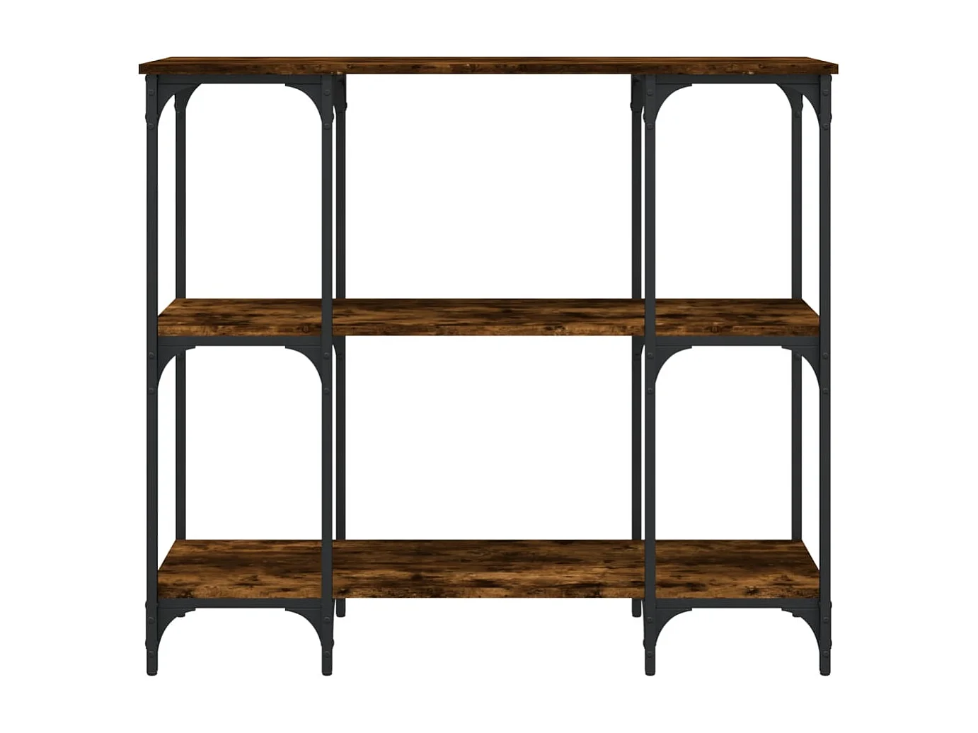 Table console chêne fumé 102x35x90 cm bois d'ingénierie