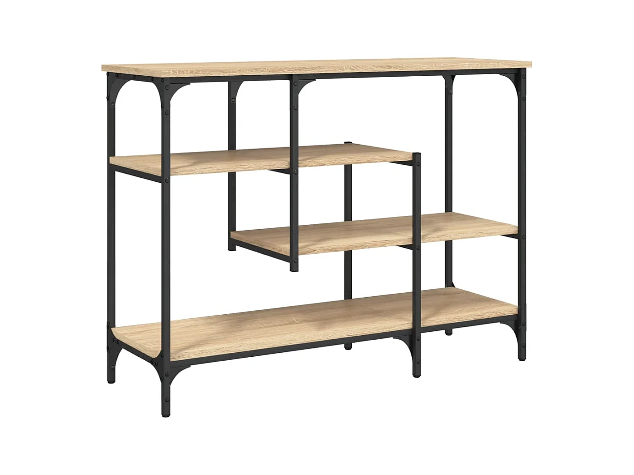 Table console avec étagères chêne sonoma 100x35x75 cm