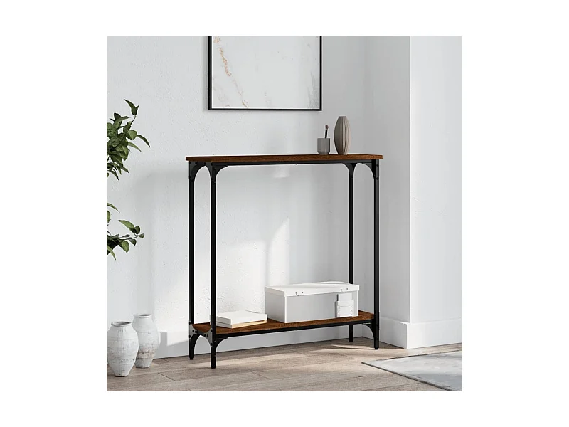 Consolle in rovere marrone 75x22,5x75 cm in legno ingegnerizzato