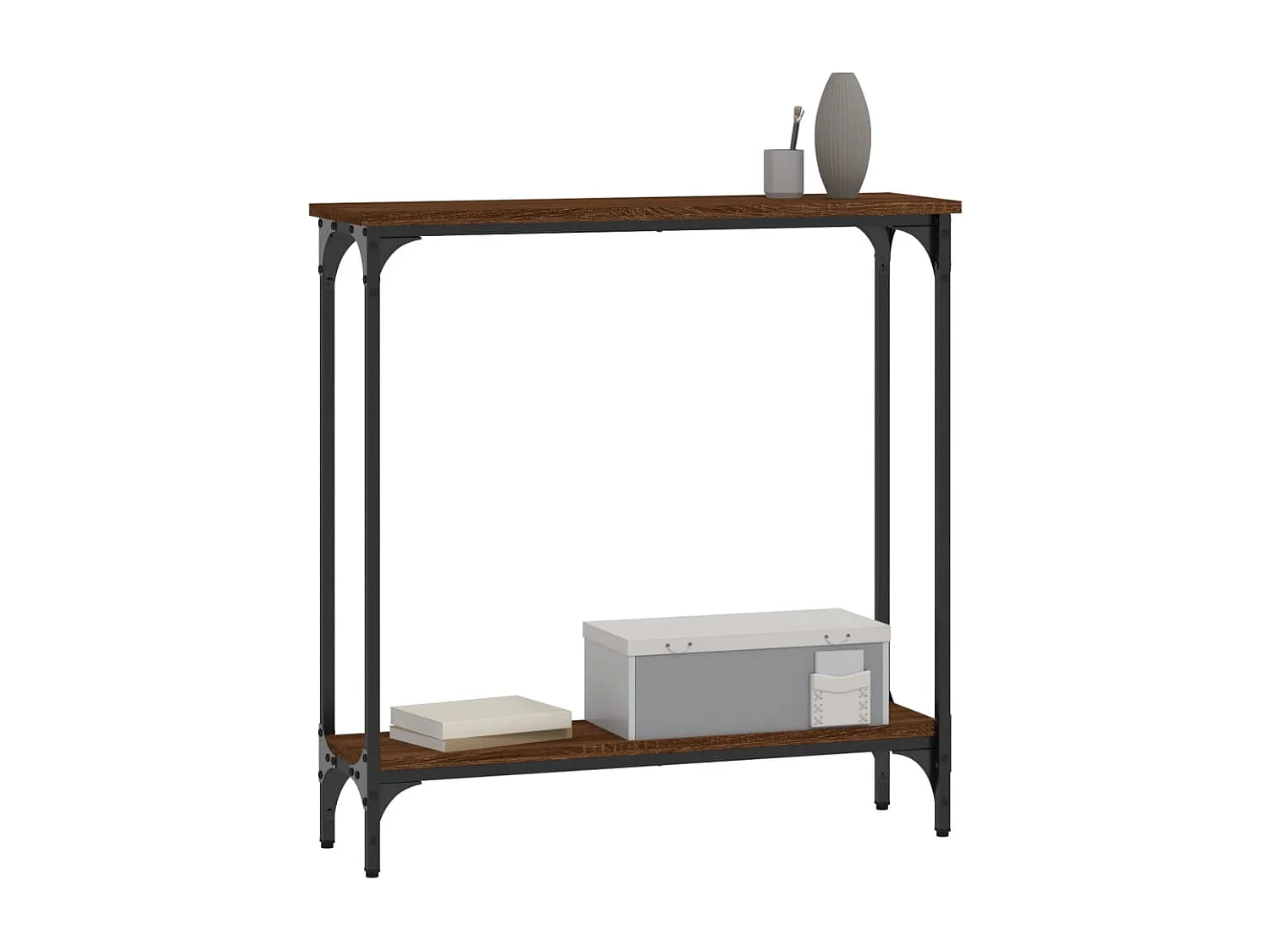 Table console chêne marron 75x22,5x75 cm bois d'ingénierie