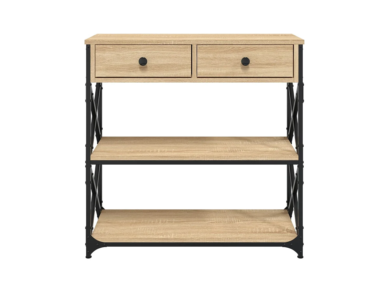 Konsolentisch aus Sonoma-Eiche, 75 x 28 x 75 cm, Holzwerkstoff