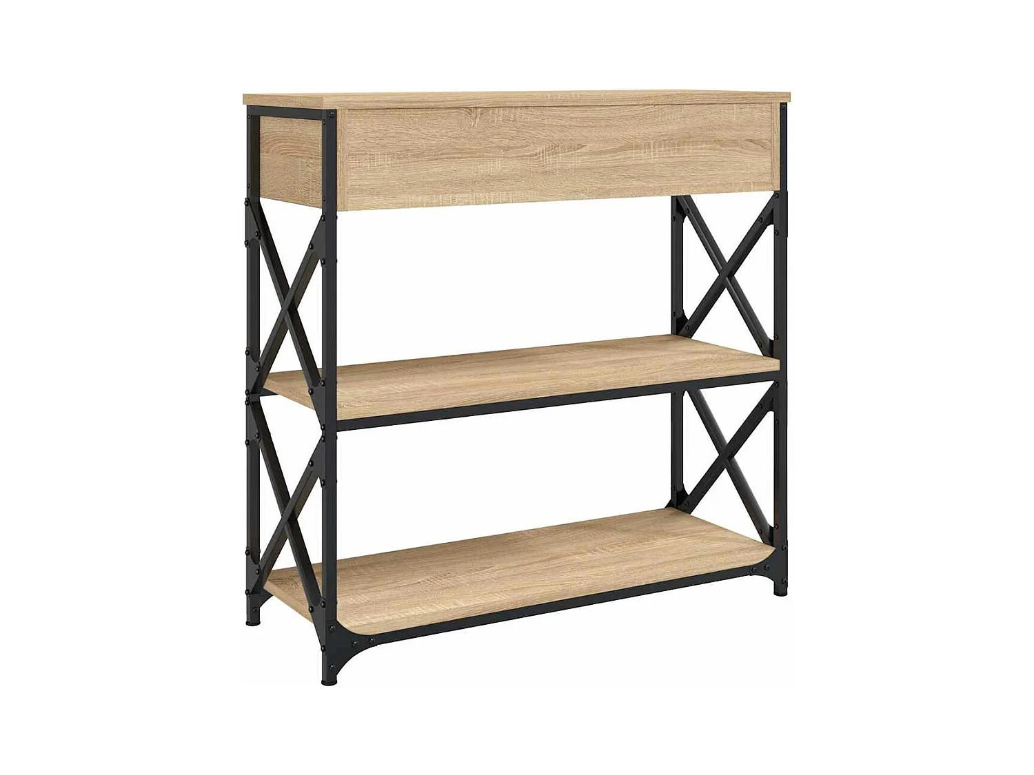 Konsolentisch aus Sonoma-Eiche, 75 x 28 x 75 cm, Holzwerkstoff