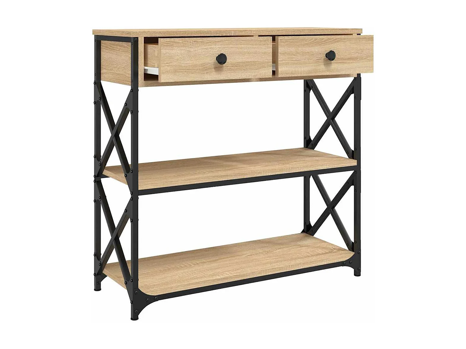 Table console chêne sonoma 75x28x75 cm bois d'ingénierie