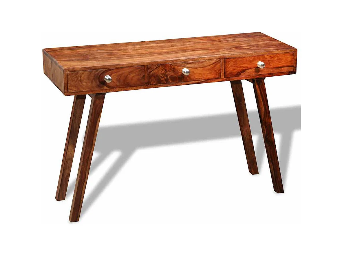 Table console avec 3 tiroirs 76 cm Bois massif