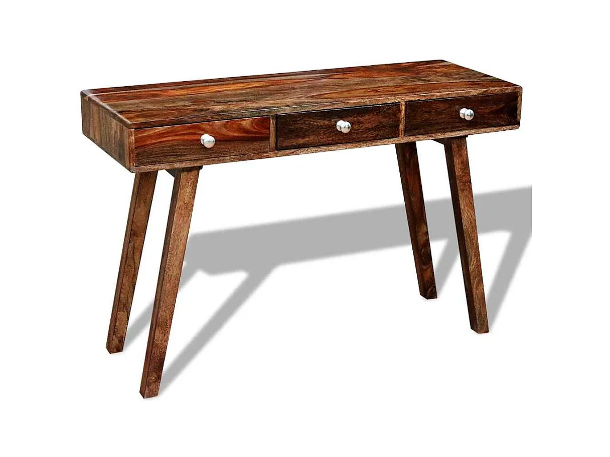 Table console avec 3 tiroirs 76 cm Bois massif