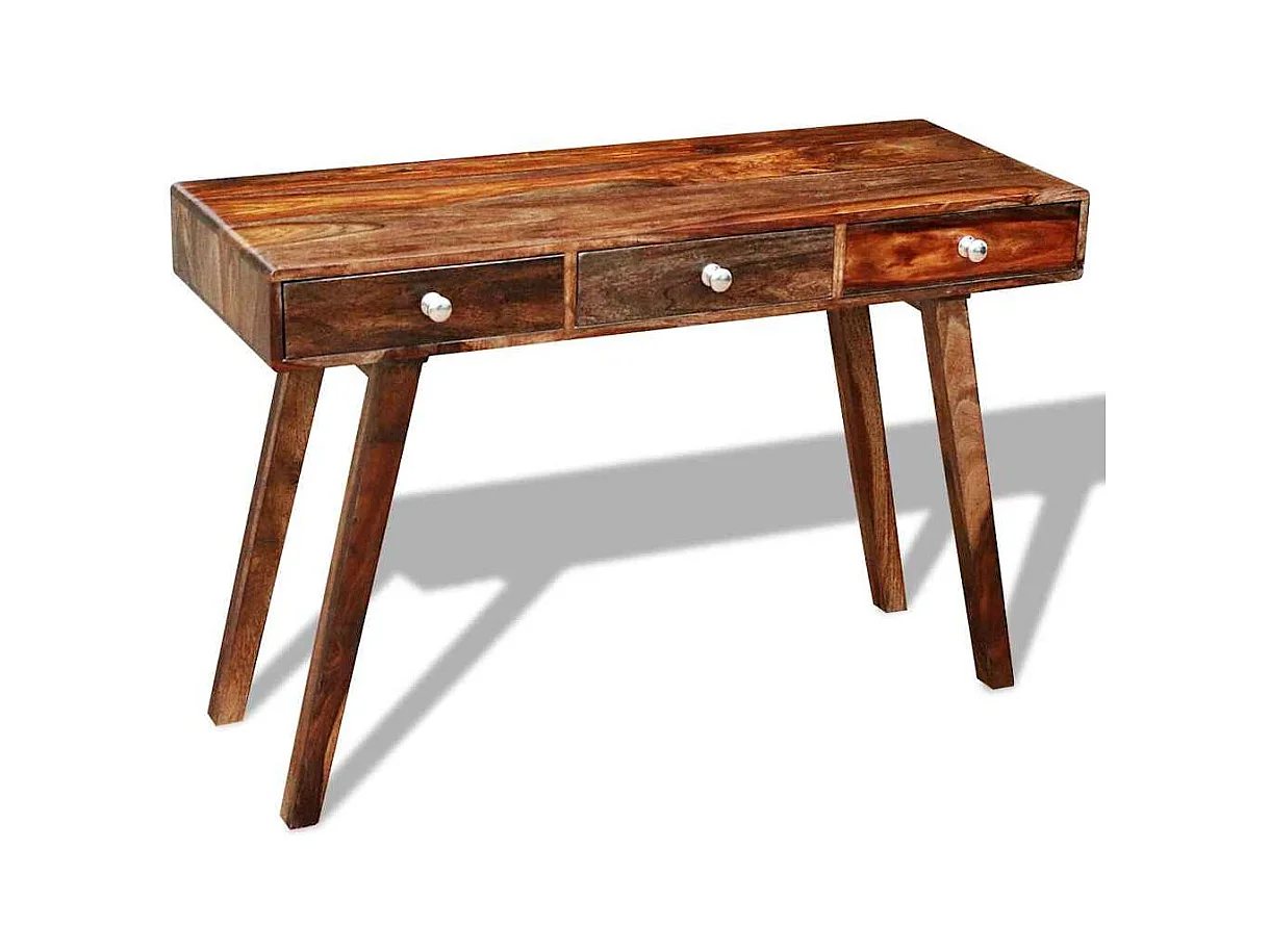 Table console avec 3 tiroirs 76 cm Bois massif