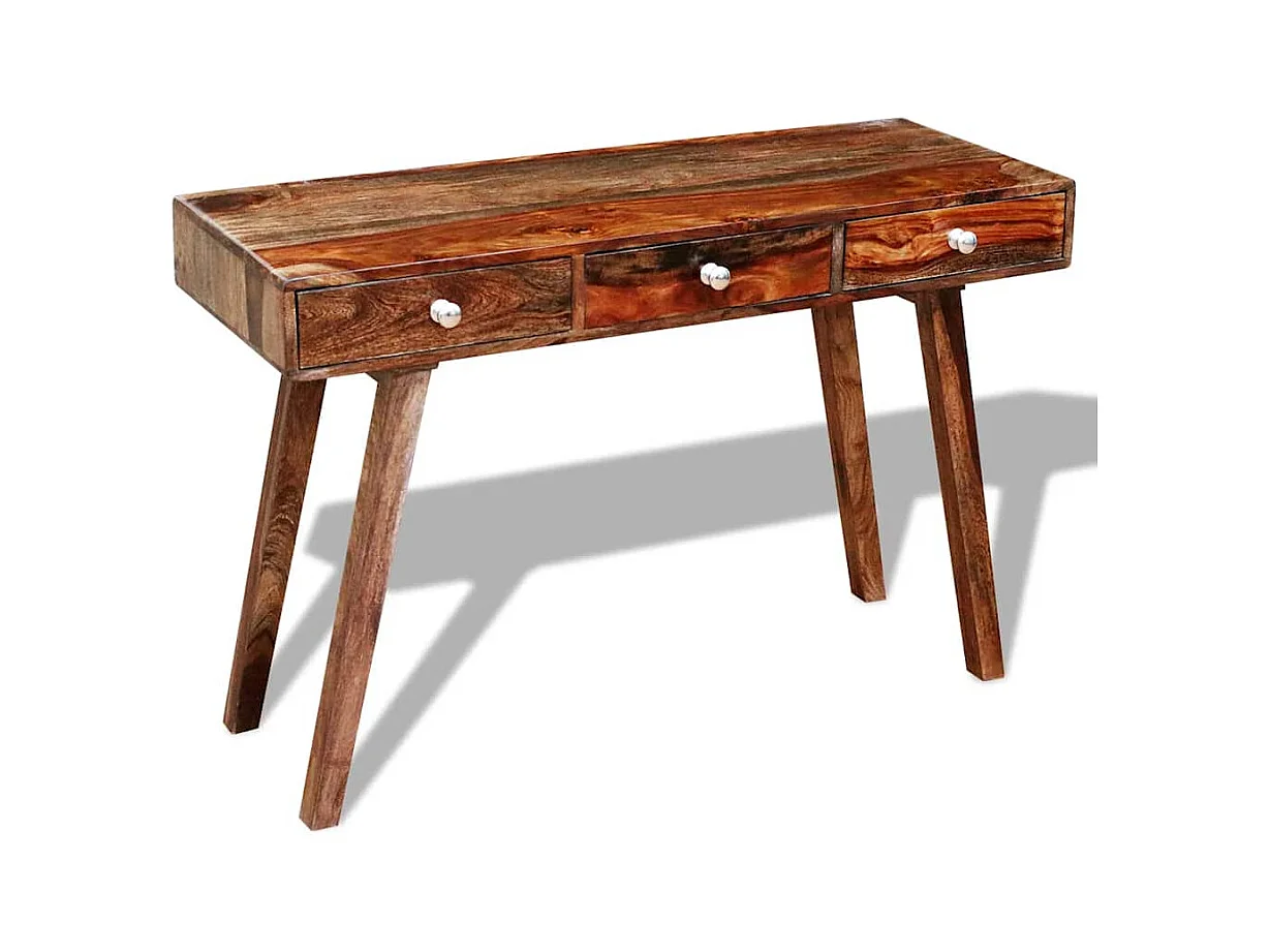 Table console avec 3 tiroirs 76 cm Bois massif