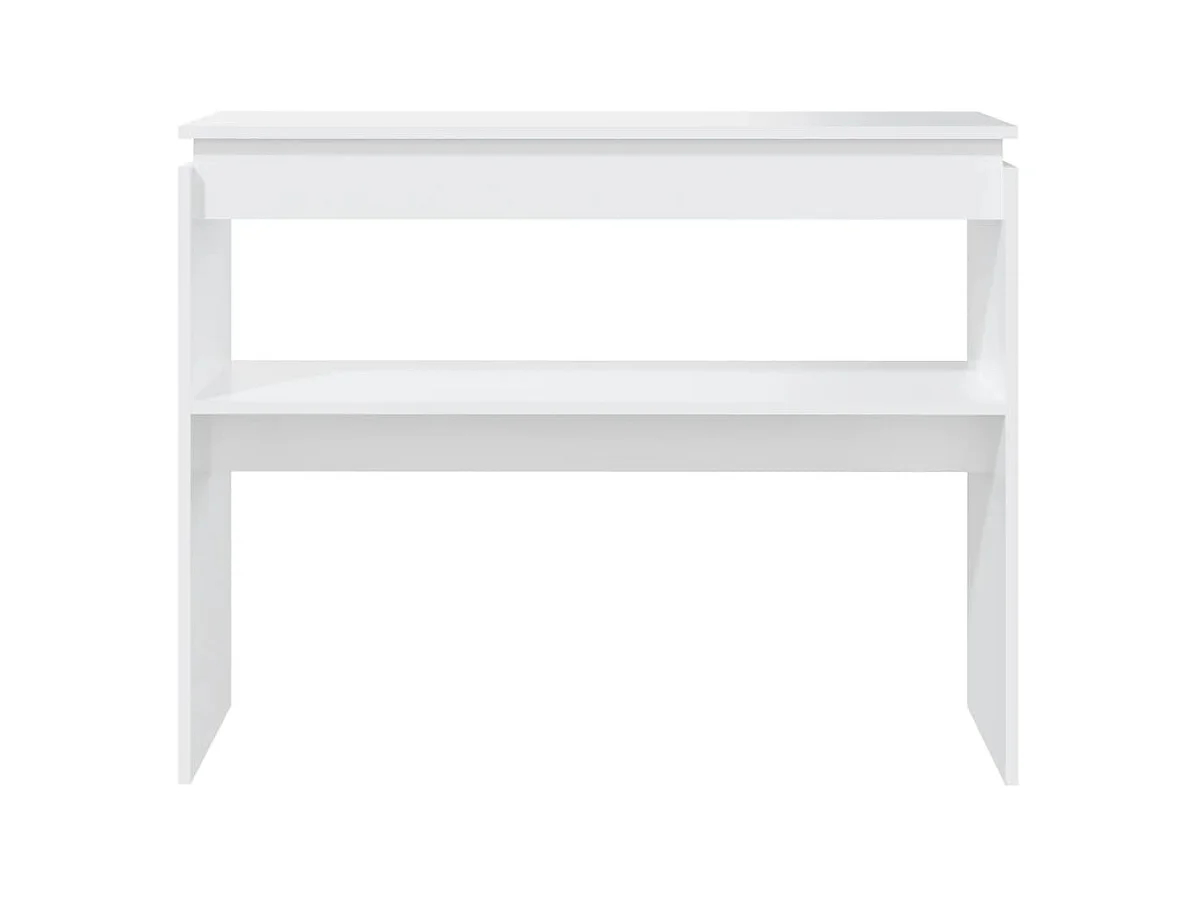 Table console blanc 102x30x80 cm bois d'ingénierie