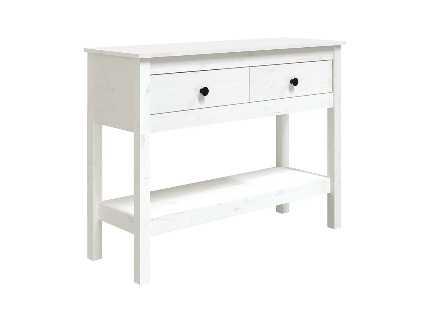 Table console Blanc 100x35x75 cm Bois massif de pin