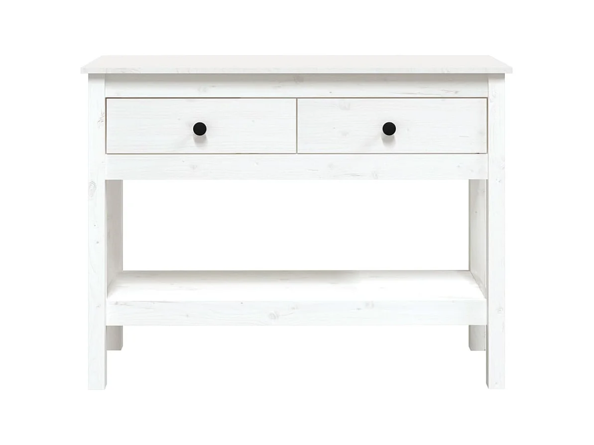 Table console Blanc 100x35x75 cm Bois massif de pin
