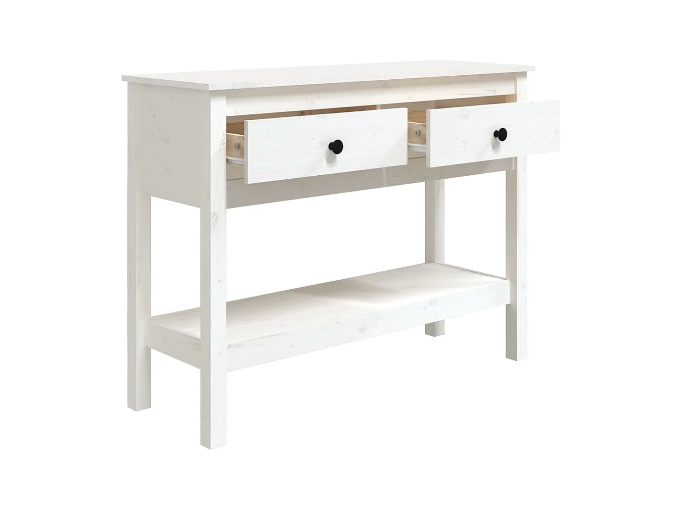 Table console Blanc 100x35x75 cm Bois massif de pin