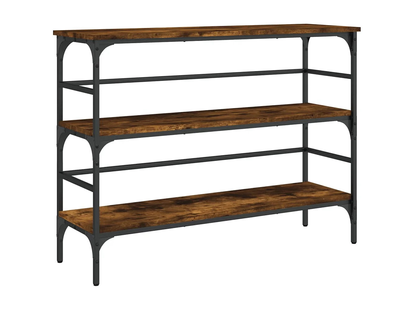 Table console chêne fumé 100x32x75 cm bois d'ingénierie