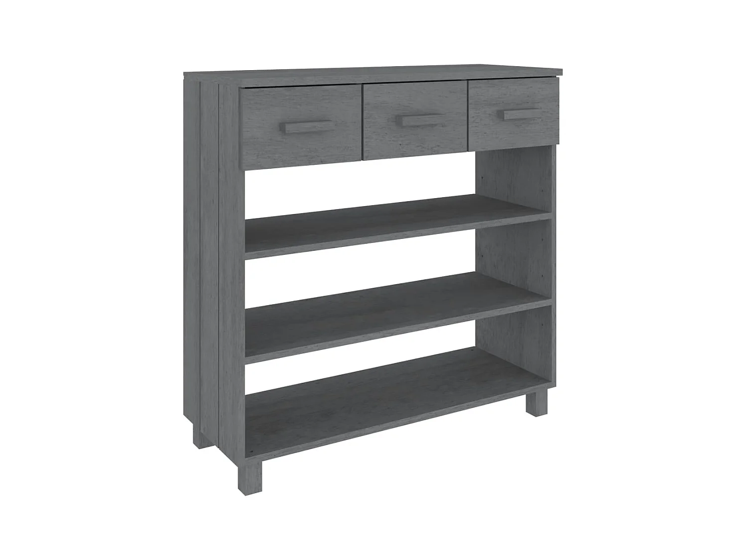 Consolle HAMAR Grigio Scuro 90x35x90 cm Legno Massello di Pino