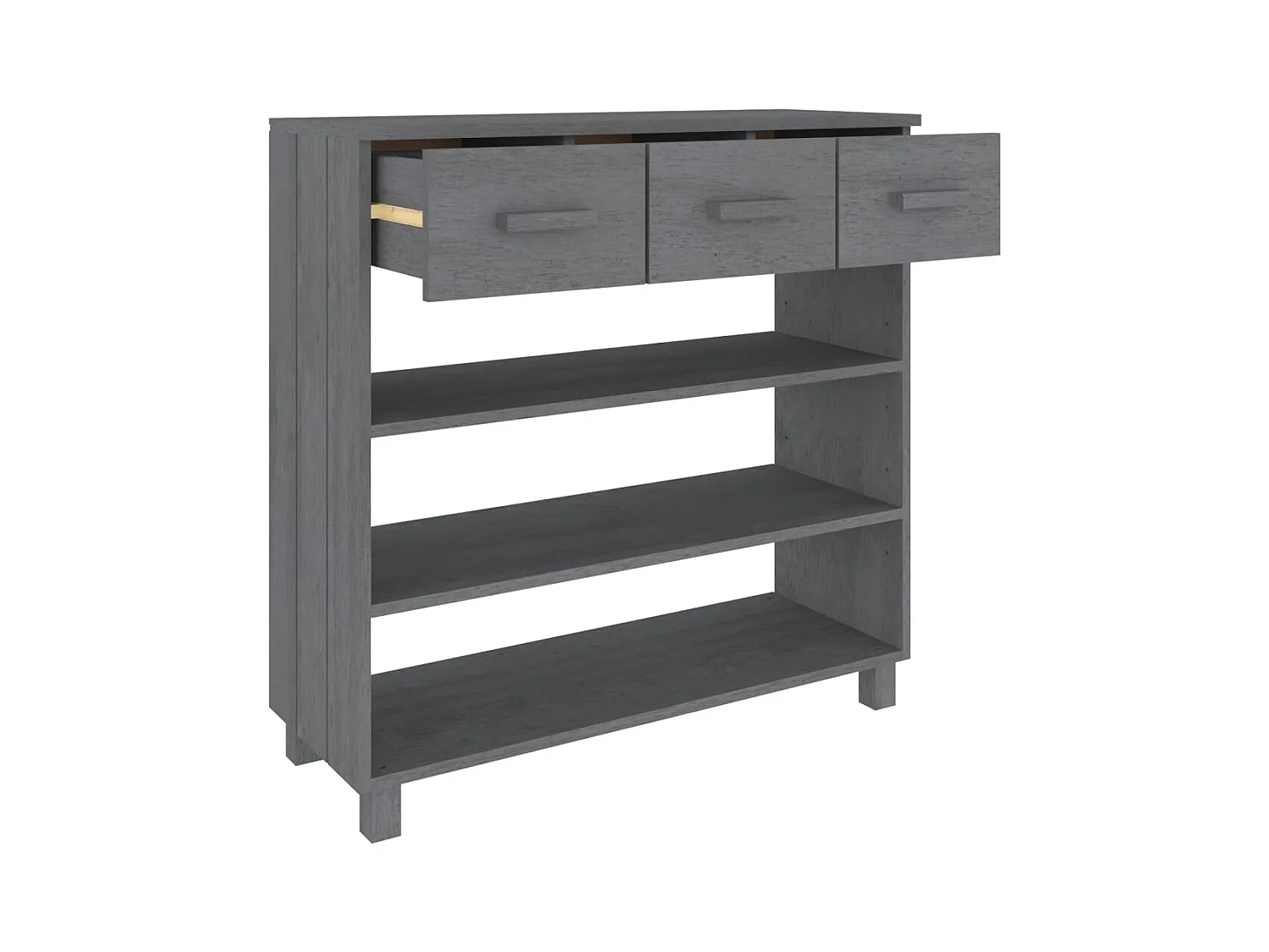 Consolle HAMAR Grigio Scuro 90x35x90 cm Legno Massello di Pino