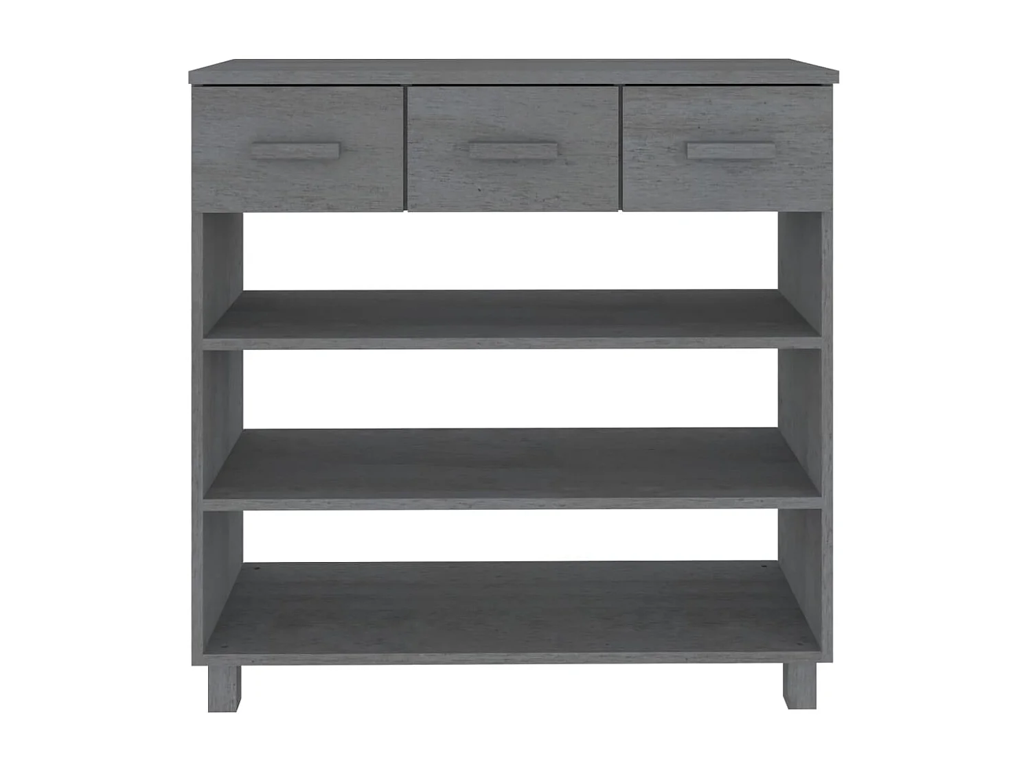 Consola HAMAR Gris Oscuro 90x35x90 cm Madera Maciza de Pino