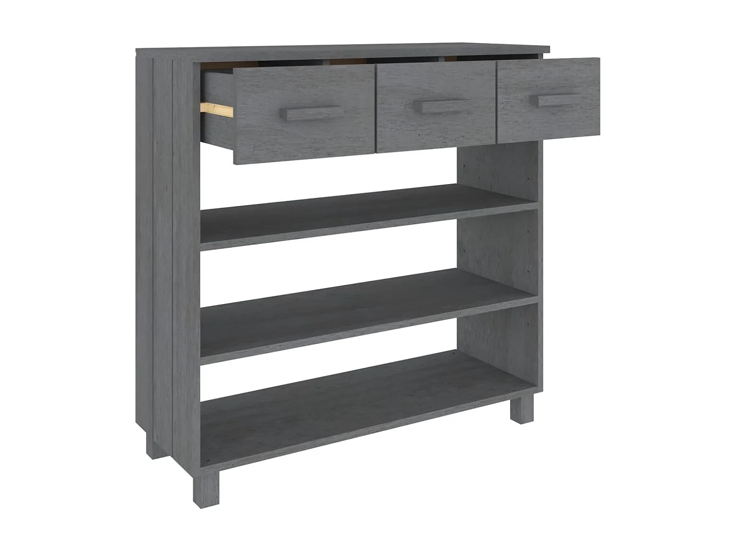 Consola HAMAR Gris Oscuro 90x35x90 cm Madera Maciza de Pino