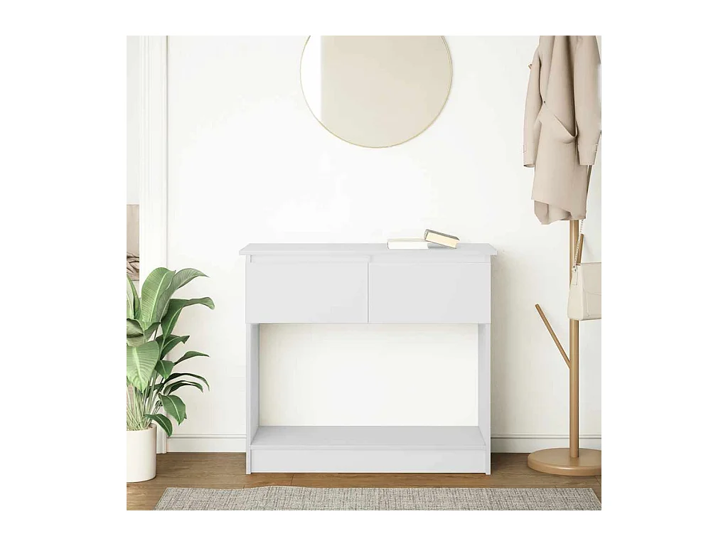 Table console avec tiroirs blanc 85,5x38,5x74,5 cm