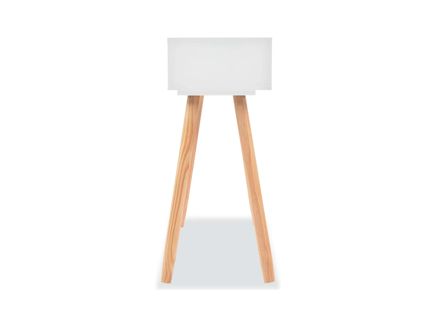 Tavolo consolle in legno massello di pino 80 x 30 x 72 cm Bianco