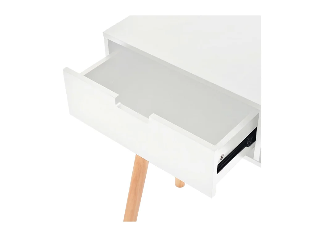 Tavolo consolle in legno massello di pino 80 x 30 x 72 cm Bianco