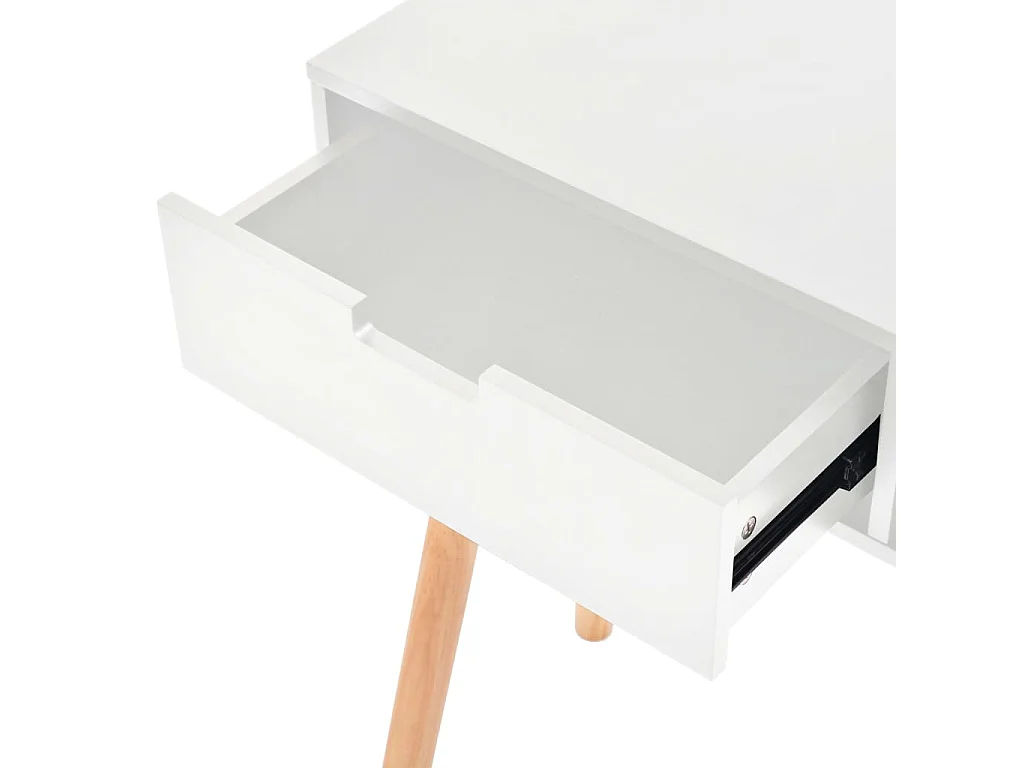 Table console Bois de pin massif 80 x 30 x 72 cm Blanc
