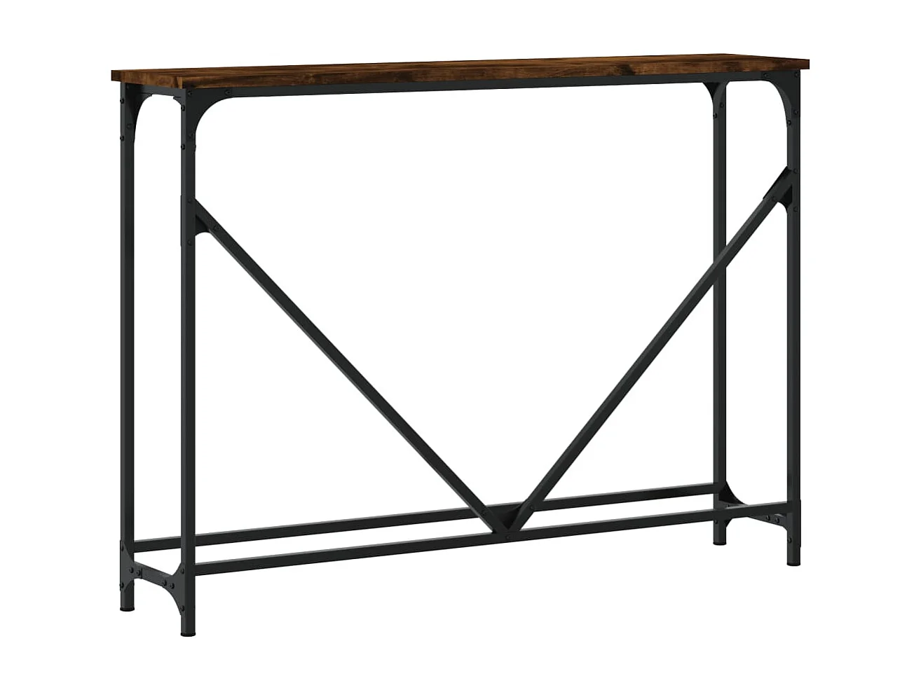 Table console chêne fumé 102x22,5x75 cm bois d'ingénierie