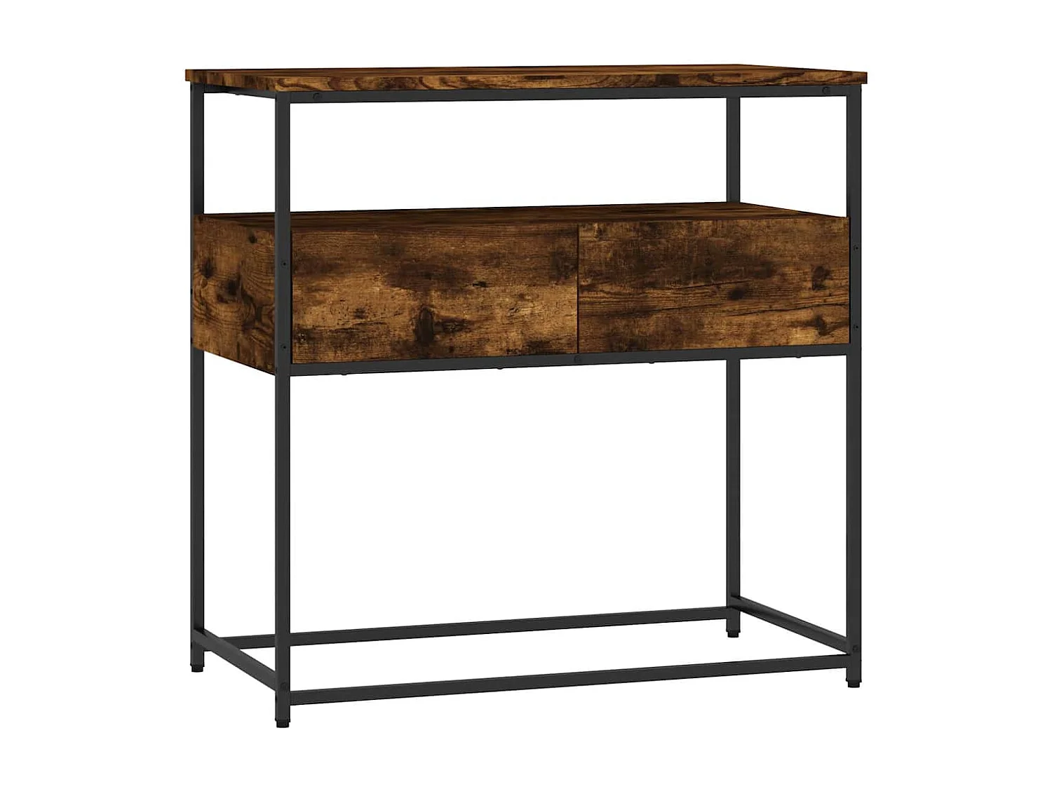 Table console chêne fumé 75x40x75 cm bois d'ingénierie